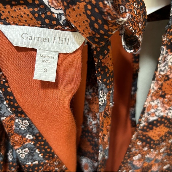 Garnet Hill ~new~ Ballard Swiss-Dot Maxi Dress in Copper Patchwork size Small - Picture 4 of 16